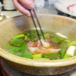 比良山荘 - しっかり茹でる、しゃぶしゃぶ