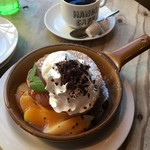 ハンズカフェ - 2016年12月:ふわふわ厚焼きパンケーキ～マンゴー＆ピーチ～コーヒーとセットで
