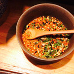 焼鳥 おお川 - 善光寺の七味だそうです。色が綺麗で美味しそう。というか美味しかった。