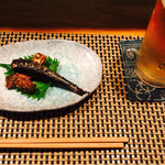 焼鳥 おお川 - お通しと生ビール