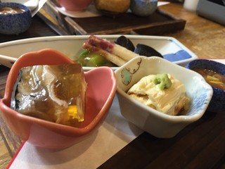 Torisobawakamatsu - ふぐコース前菜（ふぐの煮こごり）
