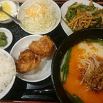 Ryuuchanshokudou - 青椒肉絲定食、豚骨台湾ラーメン選択