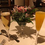 シェヌー - 先ずは「フルーツビネガーソーダ」と「ミモザ」で乾杯♡（2016.12）