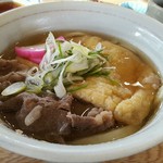 そば処 まつうら - 肉うどん。ごめん、海苔は食べた後。