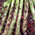 Charcoal-grilled extra-thick asparagus