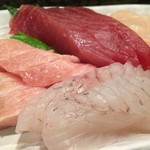 魚盛 - 201612 魚盛  ★本日のランチ(刺身）850円★まぐろ・ひらめ・たこ・ほたて