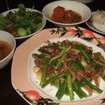 中国料理随園 - にんにくの芽と肉のピリ辛炒め