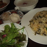 中国料理随園 - ハーフ高菜チャーハン、蒸しもの