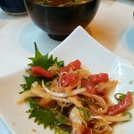 一作鮨 - 赤出汁＆マグロユッケ