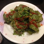 美味い家 若鈴 - 2016年11月：地だこの磯辺揚げ　梅肉ソースがけ