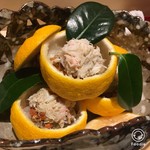 銀座 しのはら - セコガ二・子持ち昆布・ボタン海老・蝦夷鮑・蕪　柚子のジュレで