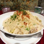 アーモンド - 明太子クリームソース（大盛）1,000円（コーヒー付き）