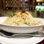 アーモンド - 明太子クリームソース（大盛）1,000円（コーヒー付き）