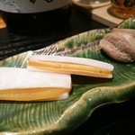 鮨 相澤 - 前菜盛り　からすみと鮭の肝の山椒煮