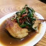 ゆたか - 手羽先ニラ　レバニラのレバーが切れたので手羽先に