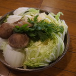 いわや - 猪鍋用の野菜と椎茸