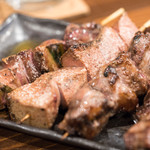 やきとん えん家 - 2016.12 大山どりレバー（180円）、レバー（180円）、サシハラミ（1串180円）