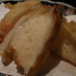 銀座 水野 - 海老しんじょの蓮根はさみ揚げ；アップ