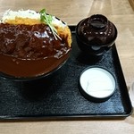 梶屋 - デミカツどん+大盛：850円+50円