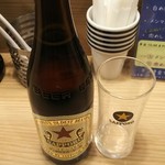 煮干そば 流。 - 瓶ビールはサッポロ赤星
