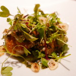 TACUBO - 北海道真鱈の白子バターソテー、セロリとヘーゼルナッツ