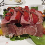 Paesano Ristorante - 料理写真:アンティパストは生ハムのサラダ、ハムはかなり塩辛いです。
