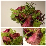 大どころ - ◆牛サガリのサラダ
      丁寧に焼かれた「サガリ」は噛むごとに旨みを感じますね。
      バルサミコのドレッシング、相変わらず美味しい