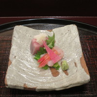 日本料理 木の花 - 鰤と甘海老のお造り