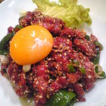 食道園 - ありし日の、、ユッケ♪、、何回も食べてるけど一度もお腹壊したことなかっただけに残念：涙