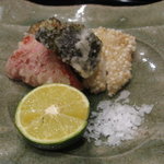 滋味 康月 - 天ぷらは塩と酢橘で