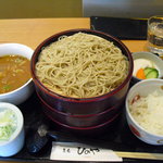 蕎麦 ひのや - 【2010.12.　再訪】　カレーつけ麺980円＋大盛100円＋半ライス100円