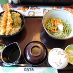 和食レストランとんでん - 天丼・山菜そば（冷）　１３８０円