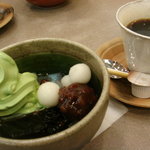 平安茶寮 - みつ豆カフェゼリー＆珈琲　or　抹茶
