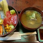 巣鴨三浦屋 - 三浦丼 997円＋味噌汁(しじみ) 133円