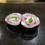 日本橋蛎殻町 すぎた - 〆鯖、あさつき、ガリの巻き