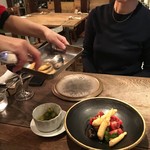 organ - 2016.12.9ヒラメのフリット茄子、トマト、葉野菜のサラダ①