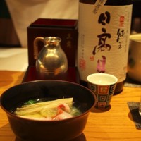 霞町三◯一ノ一 - "鍋：金目鯛しゃぶしゃぶ（静岡）"と
                      "日高見　純米　短棹渡船（たんかんわたりぶね）"
