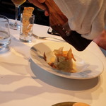 unito - 菊芋のスフォルマート　ラスケーラチーズのフォンデュ　黒トリュフがけ