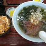 浜茶や食堂 - 磯物ラーメン、カツ丼(小)のセット ￥1000