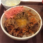 Sukiya - 牛丼玉子&七味&紅生姜