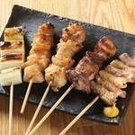 Assortment of five types of Grilled skewer