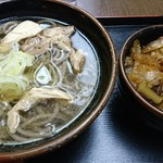 みちのく亭 - ランチセット　肉そば＆牛丼