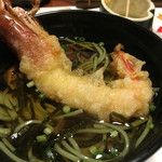 津軽海峡路地っこ - 〆の蕎麦に海老天のせて