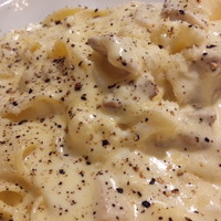 リストランテ ラ チャウ - スモークチキンとカリフラワーのカルボナーラソース　タリアッテレ