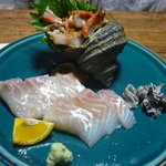 サザエ刺身、鯛刺身