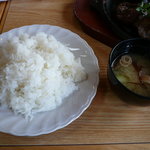 和喜 - ジューテキ定食(2,100円)～ごはん、味噌汁