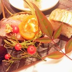 旬彩しゃぶ酒房 俄ぱん - 干し柿の巻物、バター入り