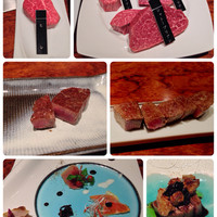 鉄板焼　利花苑 - シャトーブリアンのコース、前半                                                   
                    (アワビ無しでヒレ60gを追加)