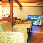 びわこ緑水亭 - ウォーターヒヤシンスのソファーでゆったりドリンクを♥