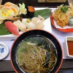 かごの屋 - 北海にぎり寿司と小さな麺セット